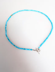 Turquoise Current Necklace – 4mm Turquoise & Sterling Silver