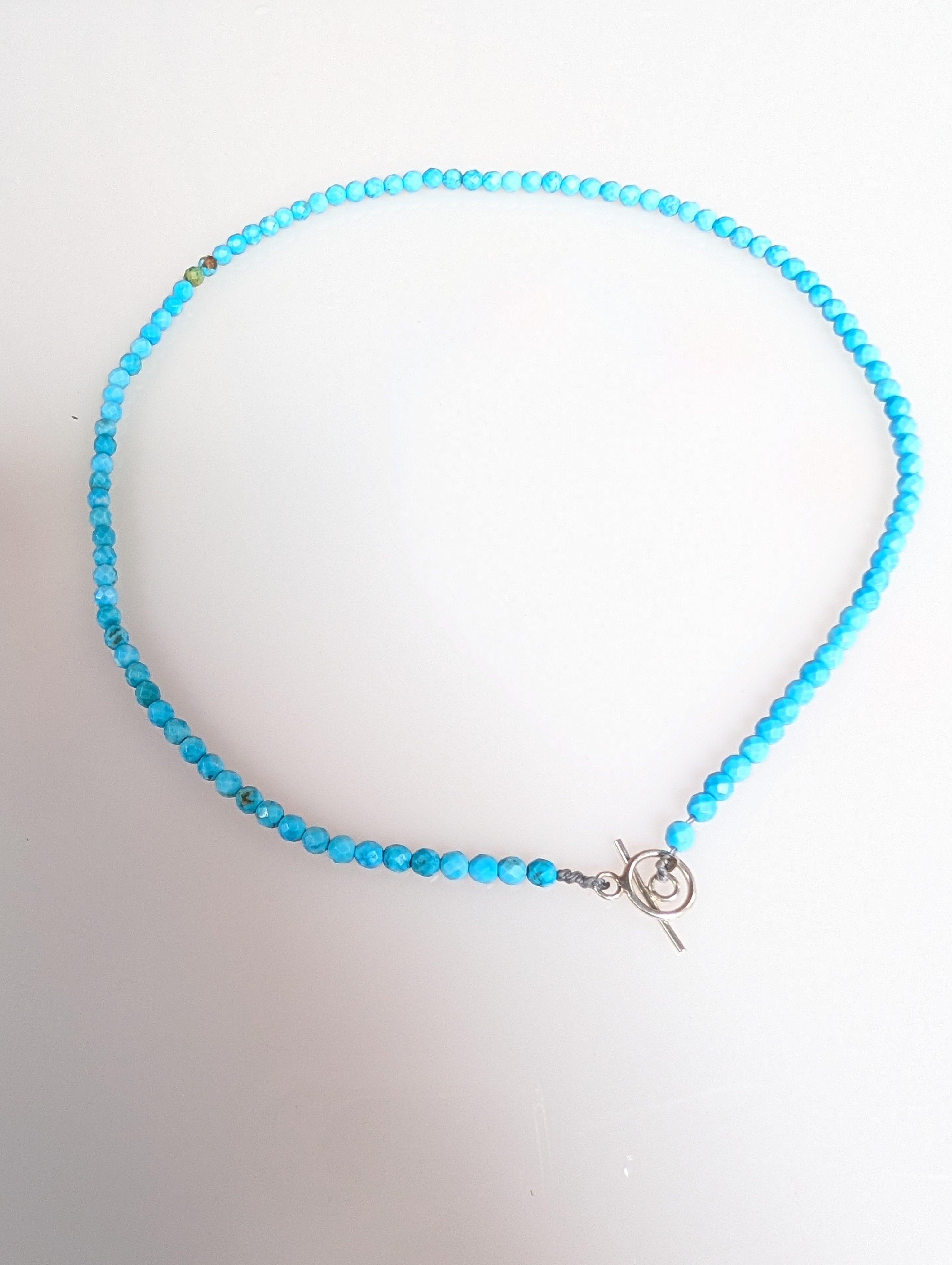 Turquoise Current Necklace – 4mm Turquoise & Sterling Silver
