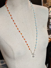 Harmony Sunset Pearl Strand Necklace in Silver OOAK