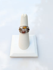 Amber Current Ring | Silver Baltic Amber Ring | Tears of the Sun