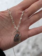 Fluorite Pendant in Sterling Silver – Aether Loop Statement Necklace