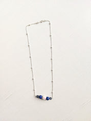 Blooming Lapis Lazuli Stardust Necklace in Sterling Silver