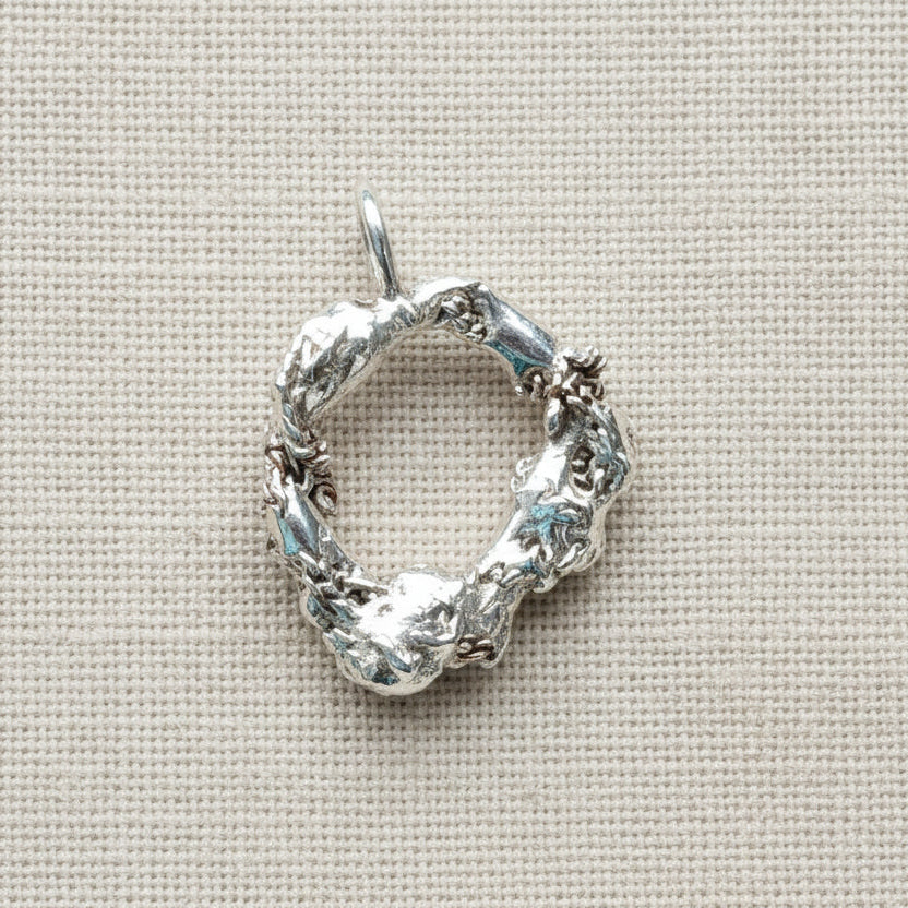 Sterling Silver Pendant — One-of-a-Kind Hinged Organic Form