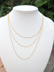 Sample Sale: Gold Layered Necklace – 3 Strand Waterproof Stainless Steel Chain Necklace