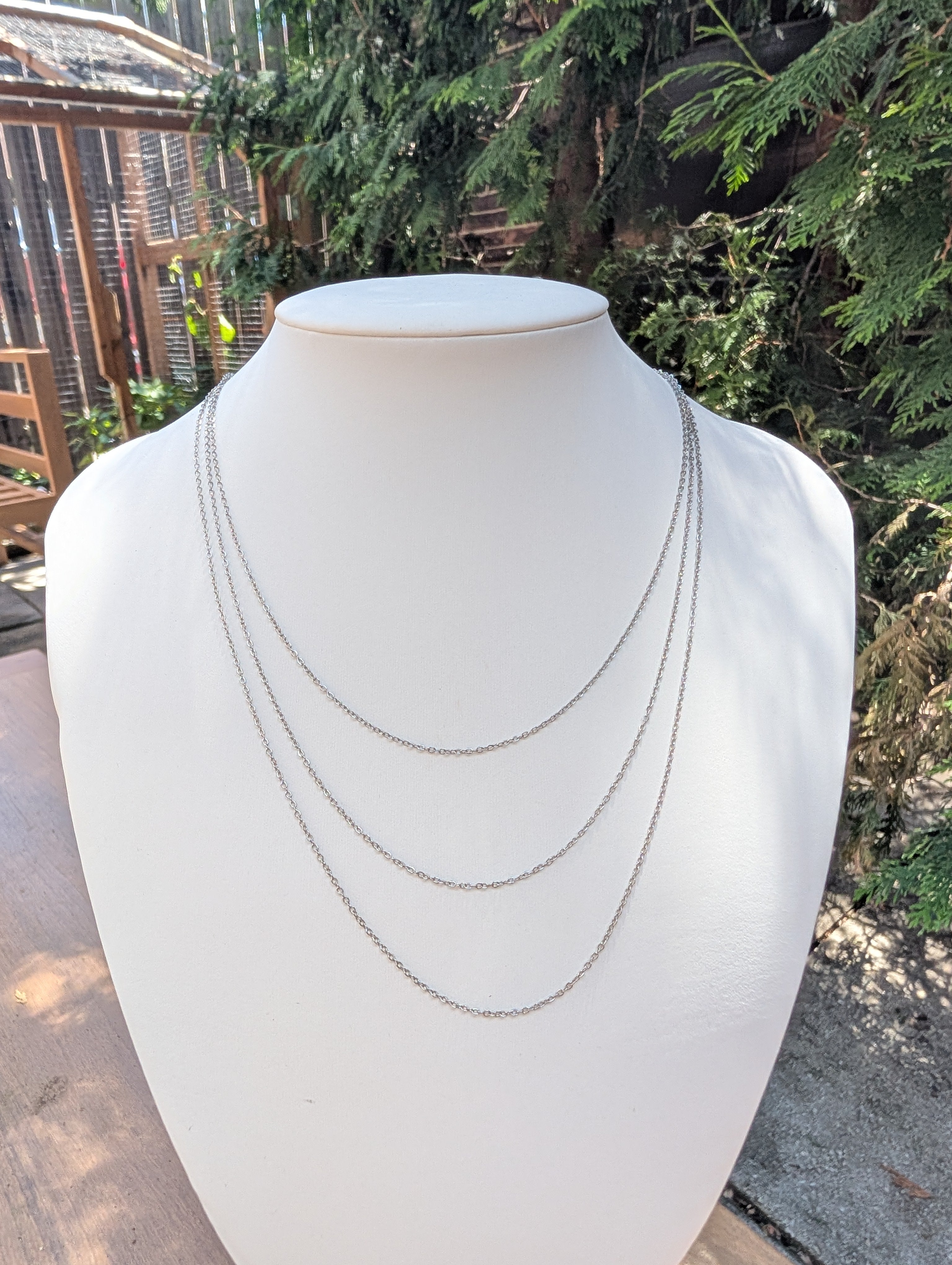 Sample Sale: Gold Layered Necklace – 3 Strand Waterproof Stainless Steel Chain Necklace