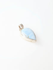 Moon Line Pendant | Pear-Shaped Blue Opal in Sterling Silver