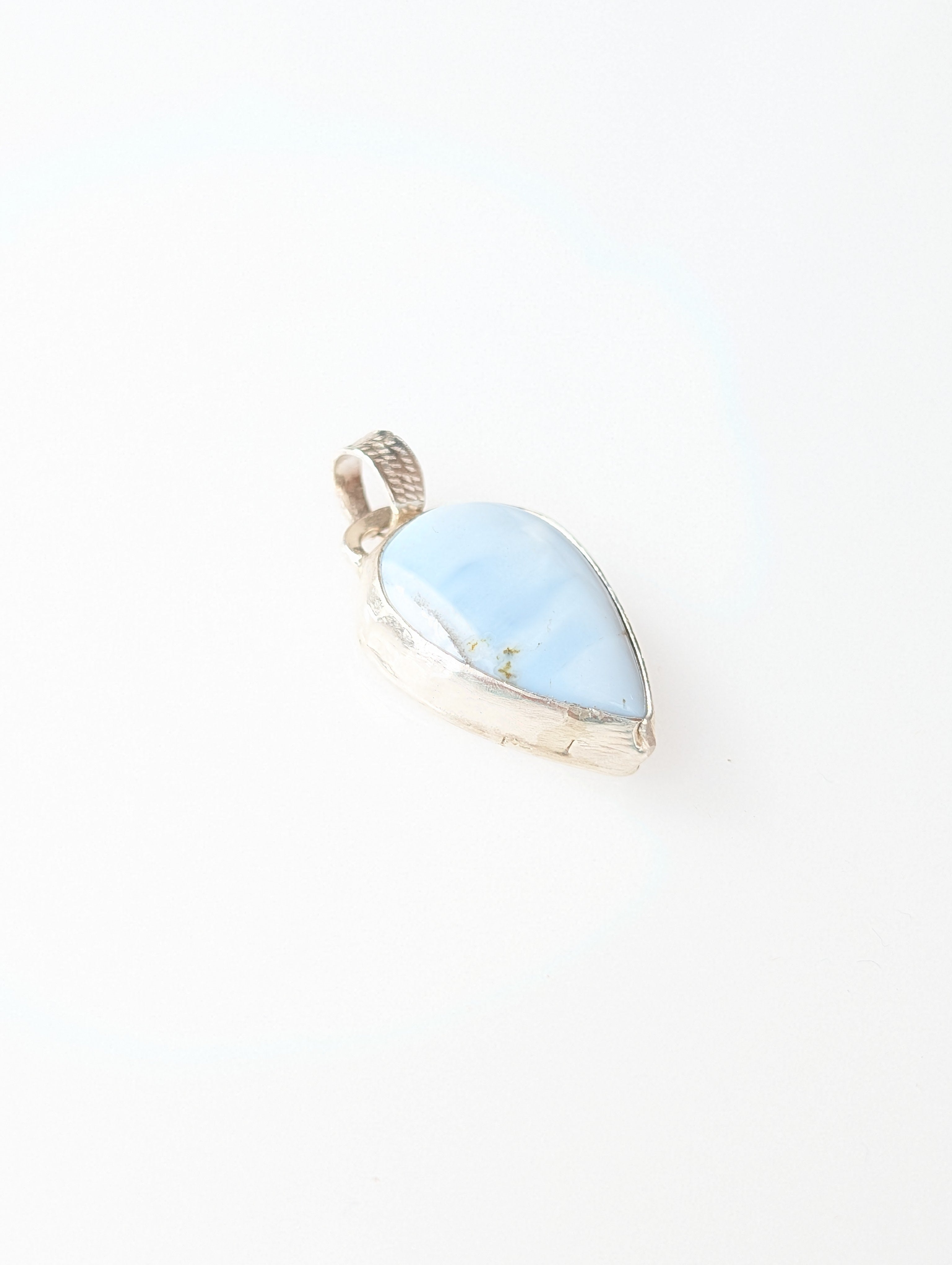Moon Line Pendant | Pear-Shaped Blue Opal in Sterling Silver