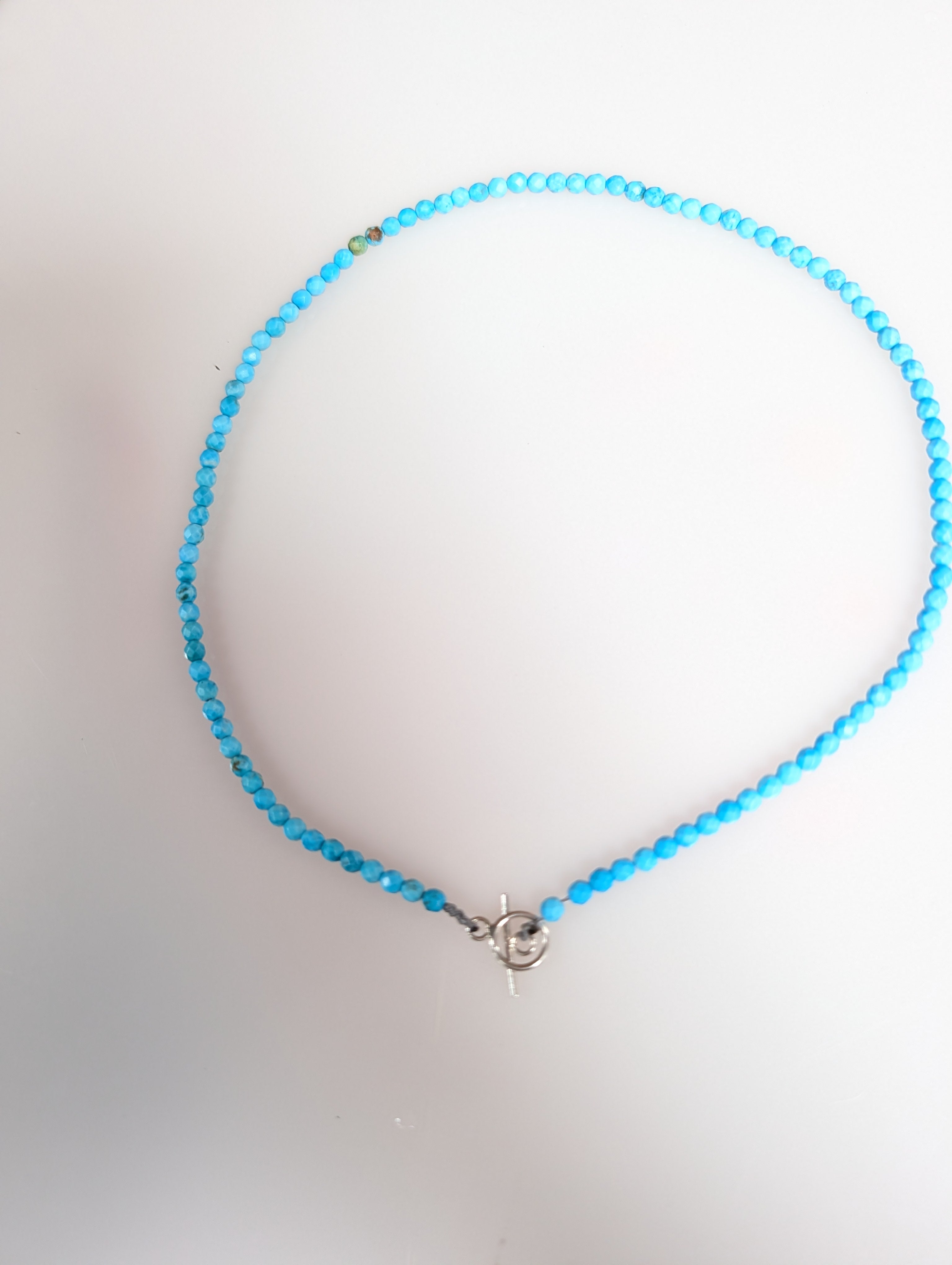 Turquoise Current Necklace – 4mm Turquoise & Sterling Silver