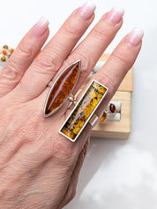 Forest Light Ring | Silver Baltic Amber Ring | Tears of the Sun Collection