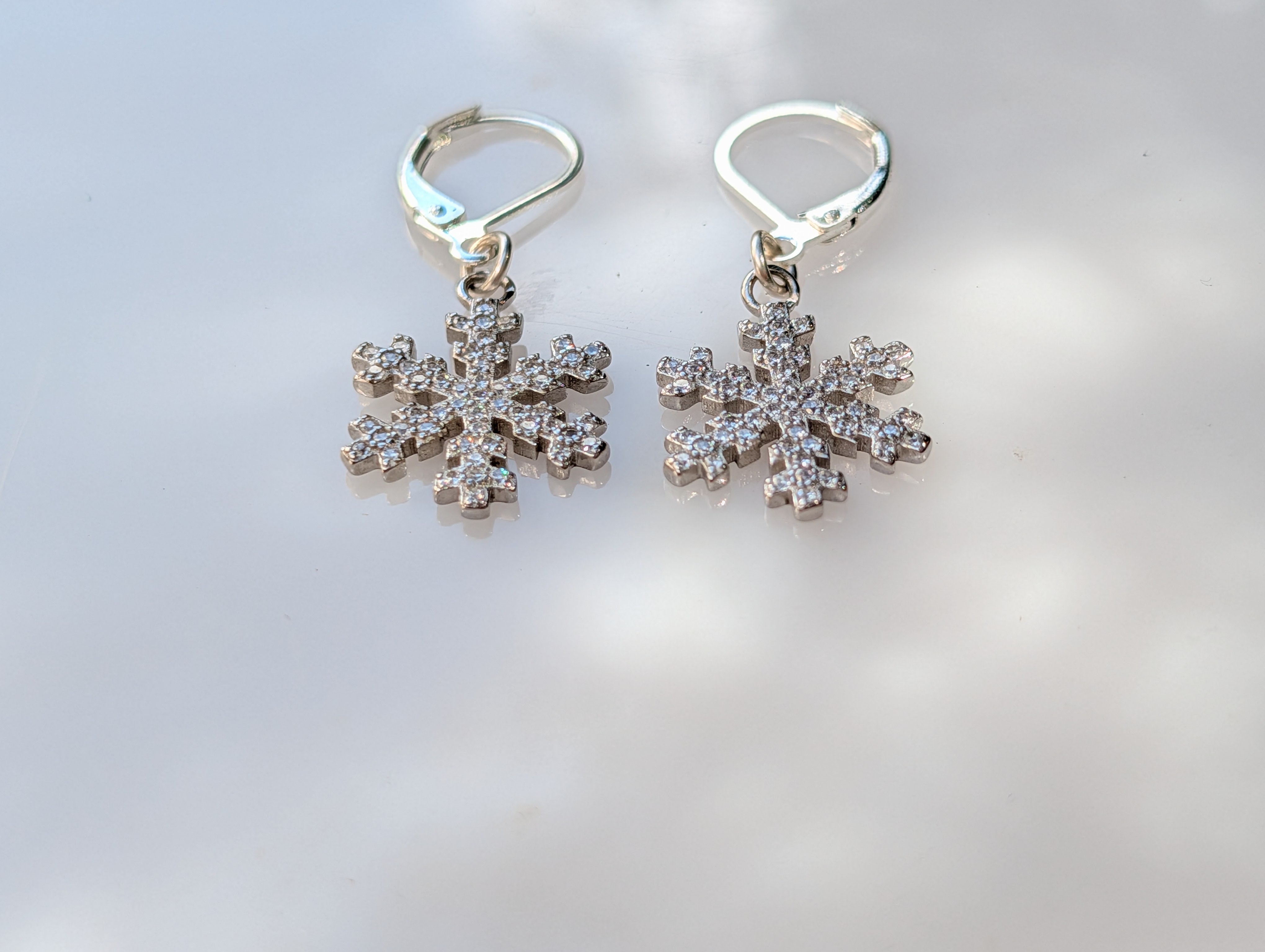 Winter Lace Earrings — Sterling Silver & CZ