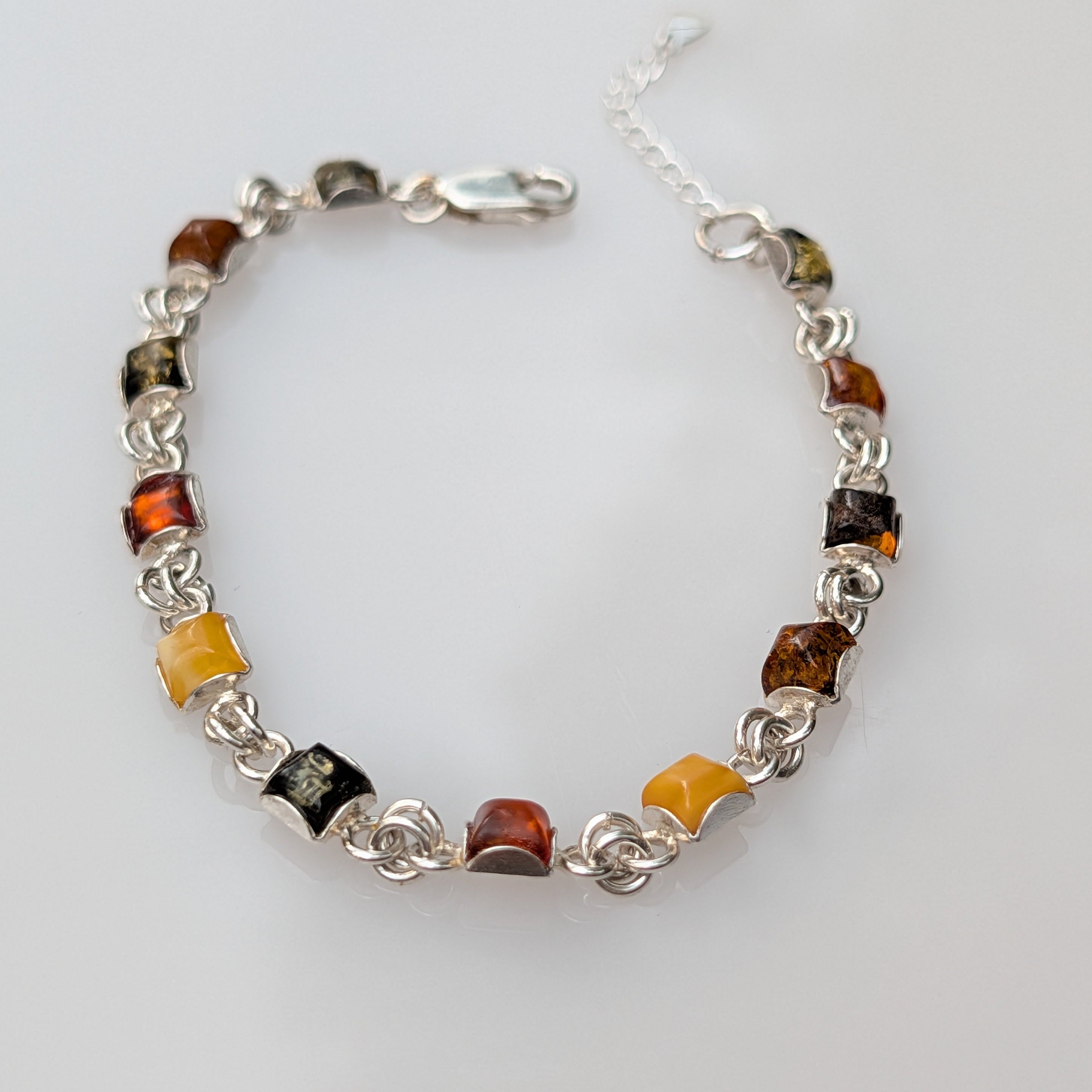 Amber Odyssey Bracelet | Sterling Silver Baltic Amber Bracelet | Tears of the Sun