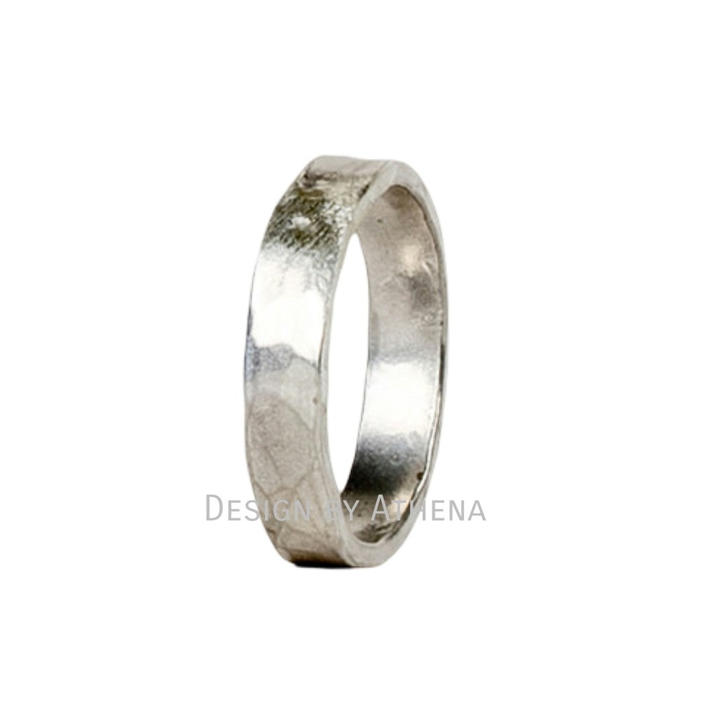 Hammered Ring Band in Sterling Silver