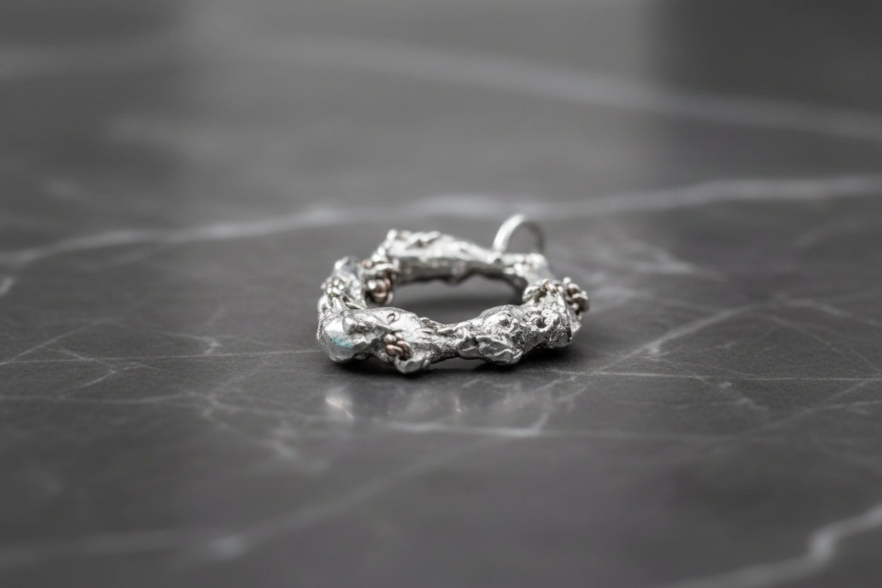 Sterling Silver Pendant — One-of-a-Kind Hinged Organic Form