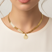 Sample Sale: Chevron Pendant Necklace — Mandala & Heart