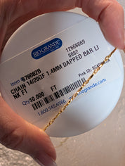 14/20 Yellow Gold-Filled 1.4mm Dapped Bar & Link Chain | 18 inches