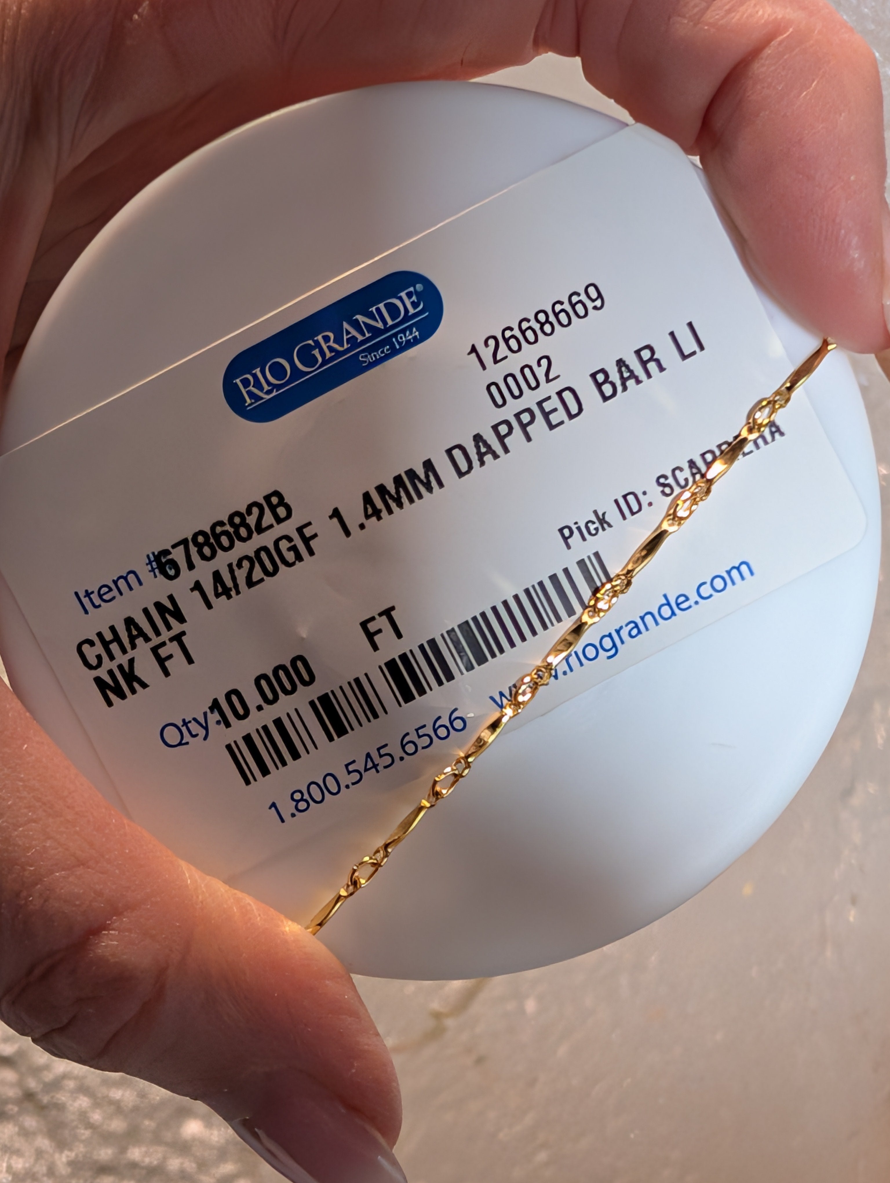 14/20 Yellow Gold-Filled 1.4mm Dapped Bar & Link Chain | 18 inches