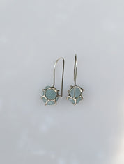 Tidal Grace Earrings – Aquamarine Beryl, Sterling Silver | Pair B