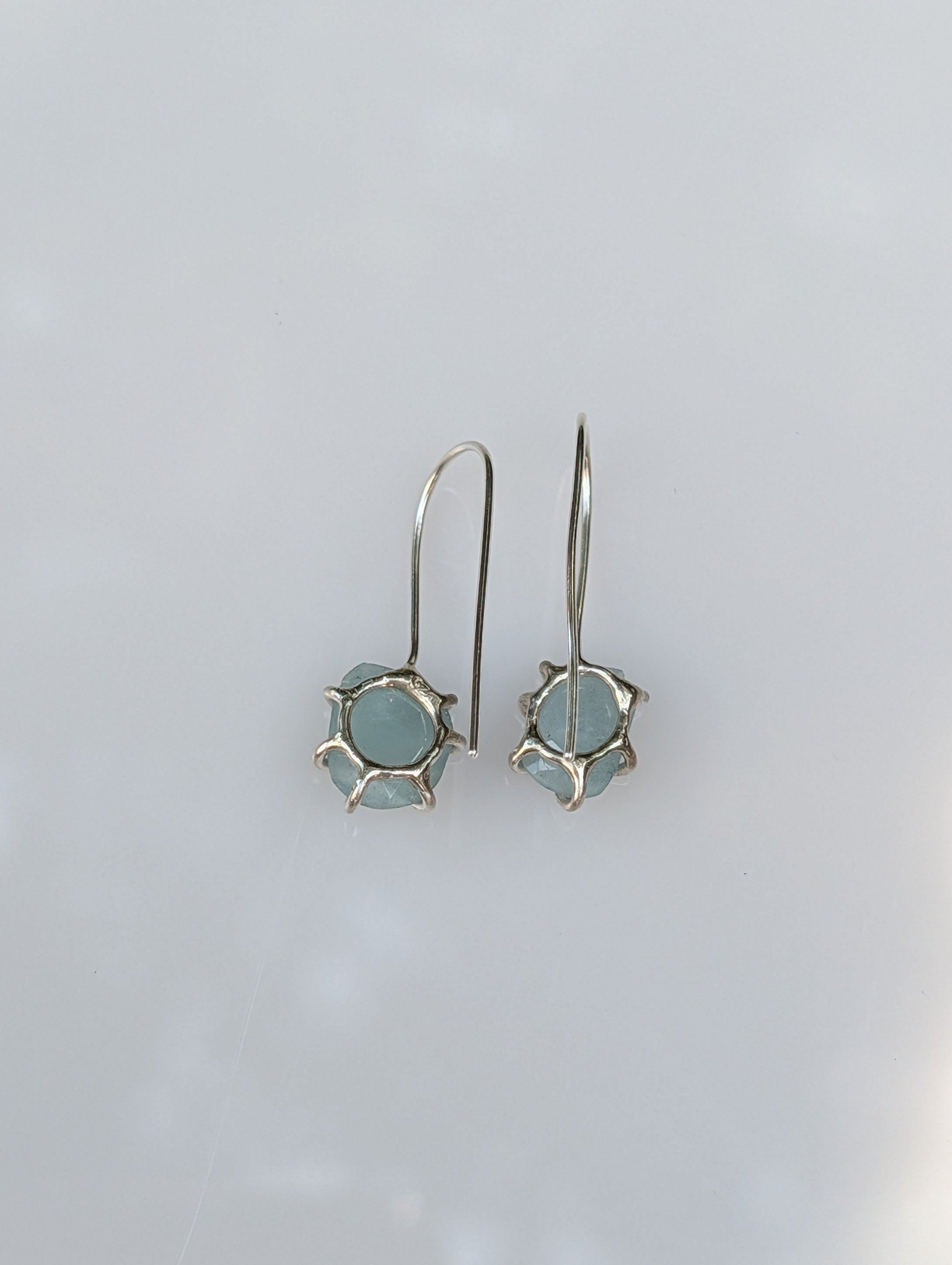 Tidal Grace Earrings – Aquamarine Beryl, Sterling Silver | Pair B