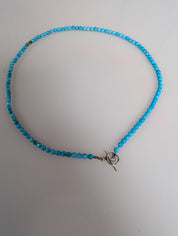 Turquoise Current Necklace – 4mm Turquoise & Sterling Silver