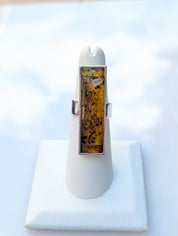 Forest Light Ring | Silver Baltic Amber Ring | Tears of the Sun Collection