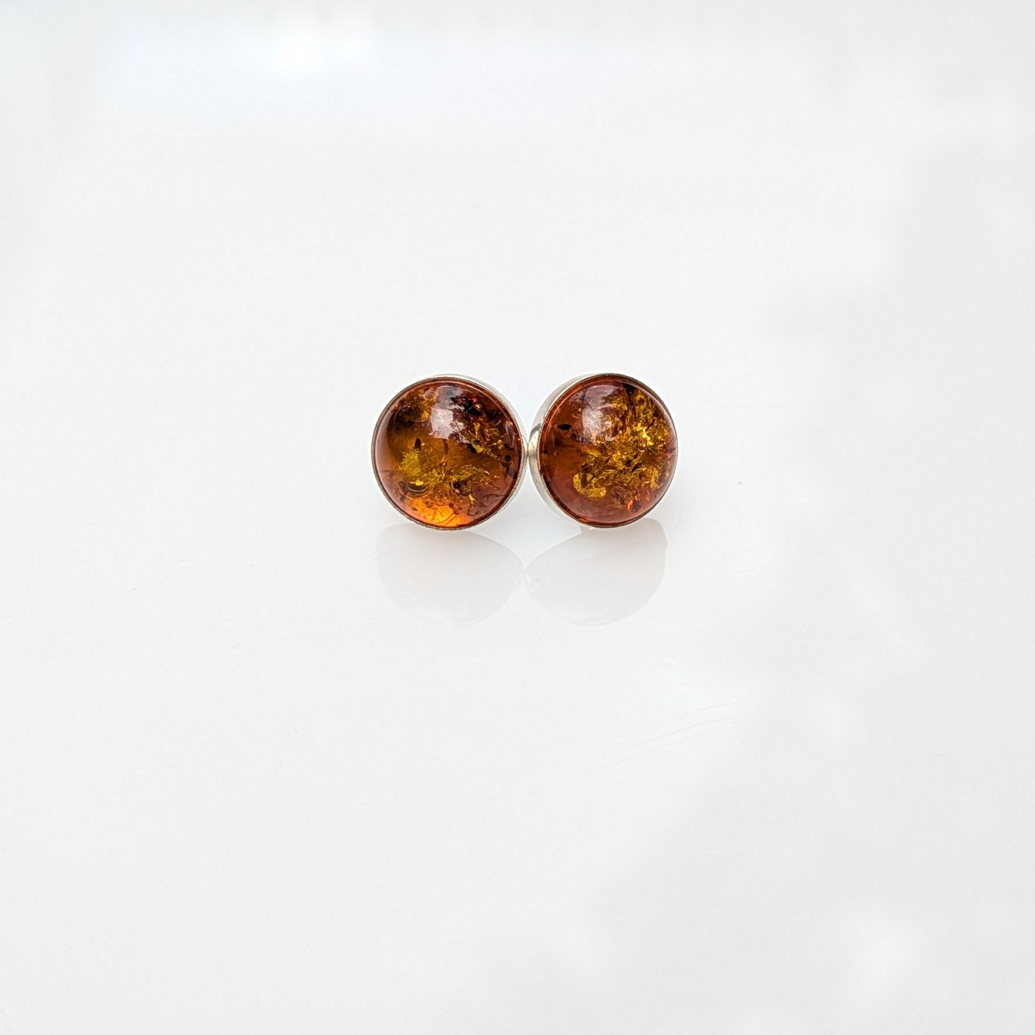 Honeyfire Studs | Sterling Silver Baltic Amber | Tears of the Sun