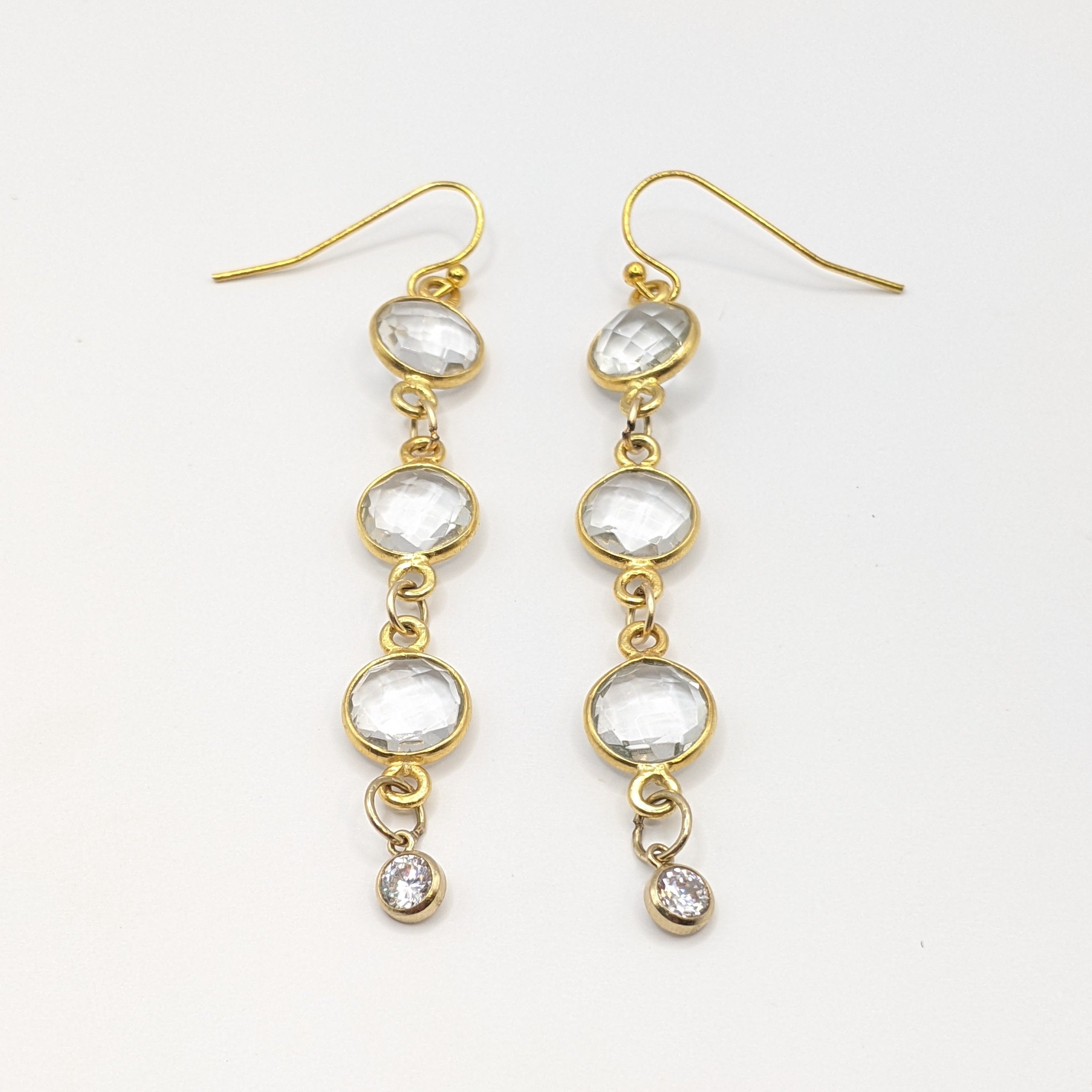 Crystal Earrings in Yellow Gold Fill