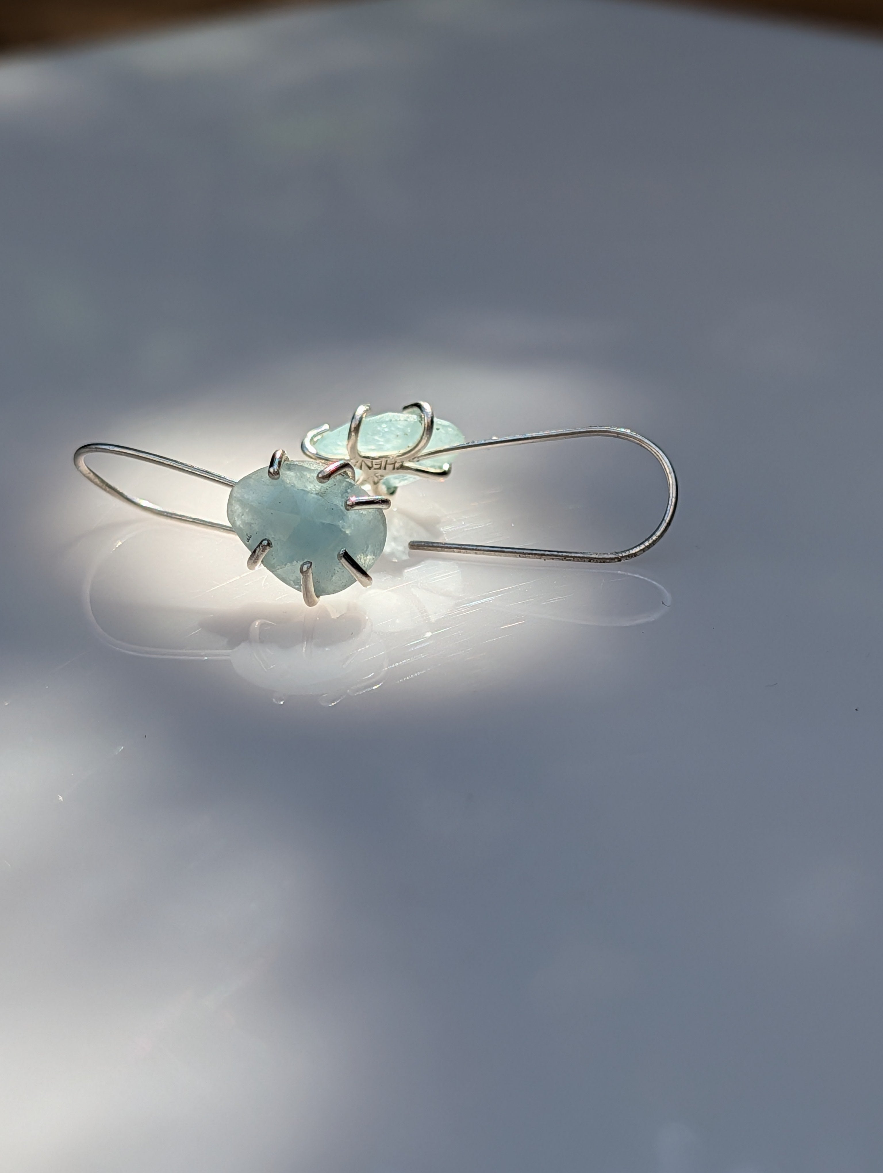 Tidal Grace Earrings – Aquamarine Beryl, Sterling Silver | Pair A