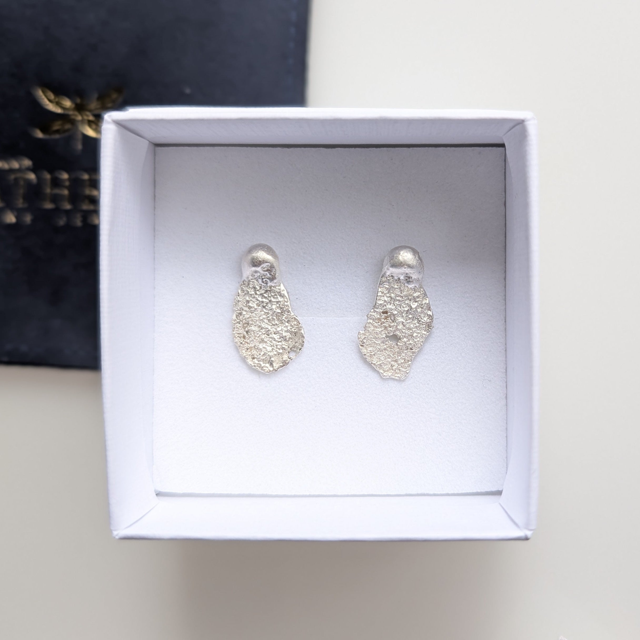 Sterling Silver Stud Earrings – Artemis Seed Earrings | OOAK Organic Silver Studs (0.75")