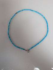 Turquoise Current Necklace – 4mm Turquoise & Sterling Silver