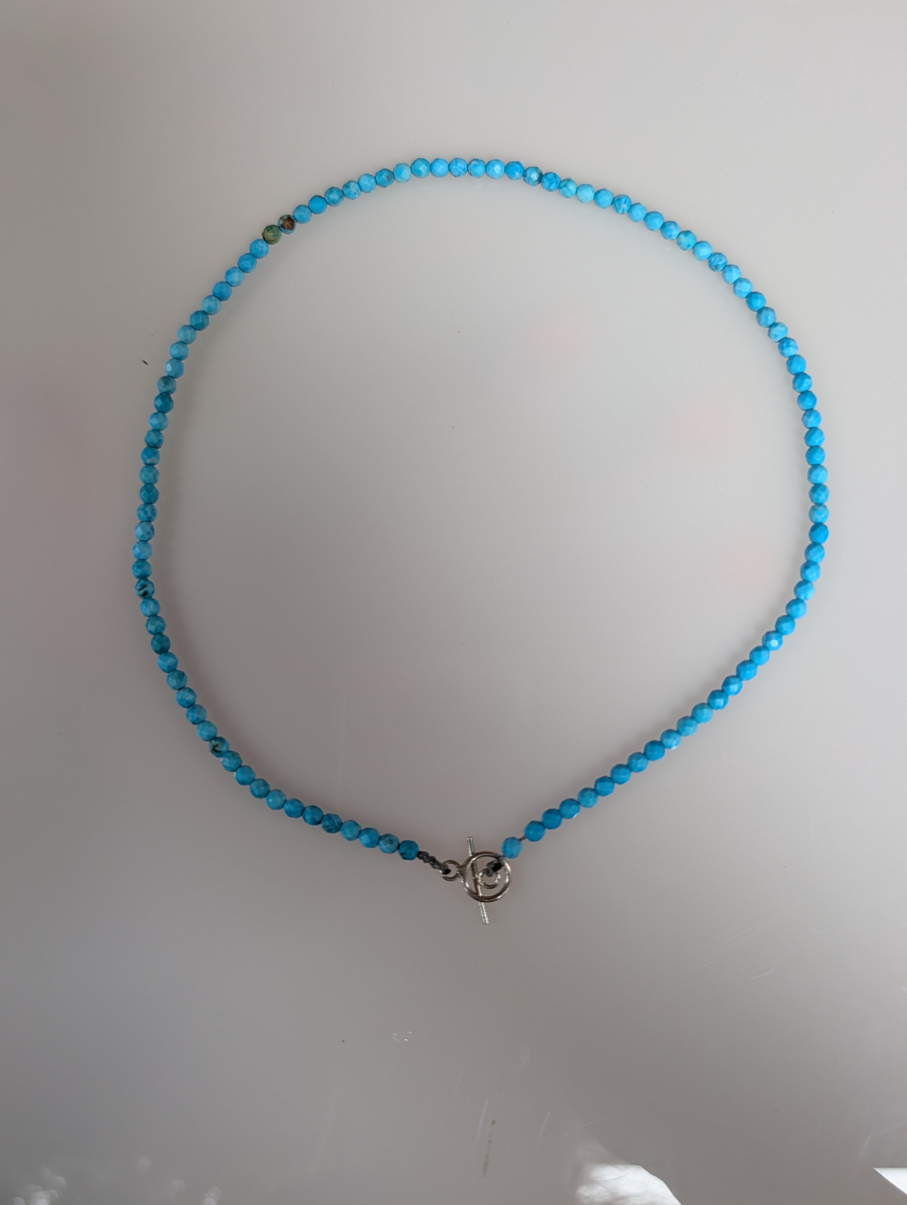 Turquoise Current Necklace – 4mm Turquoise & Sterling Silver