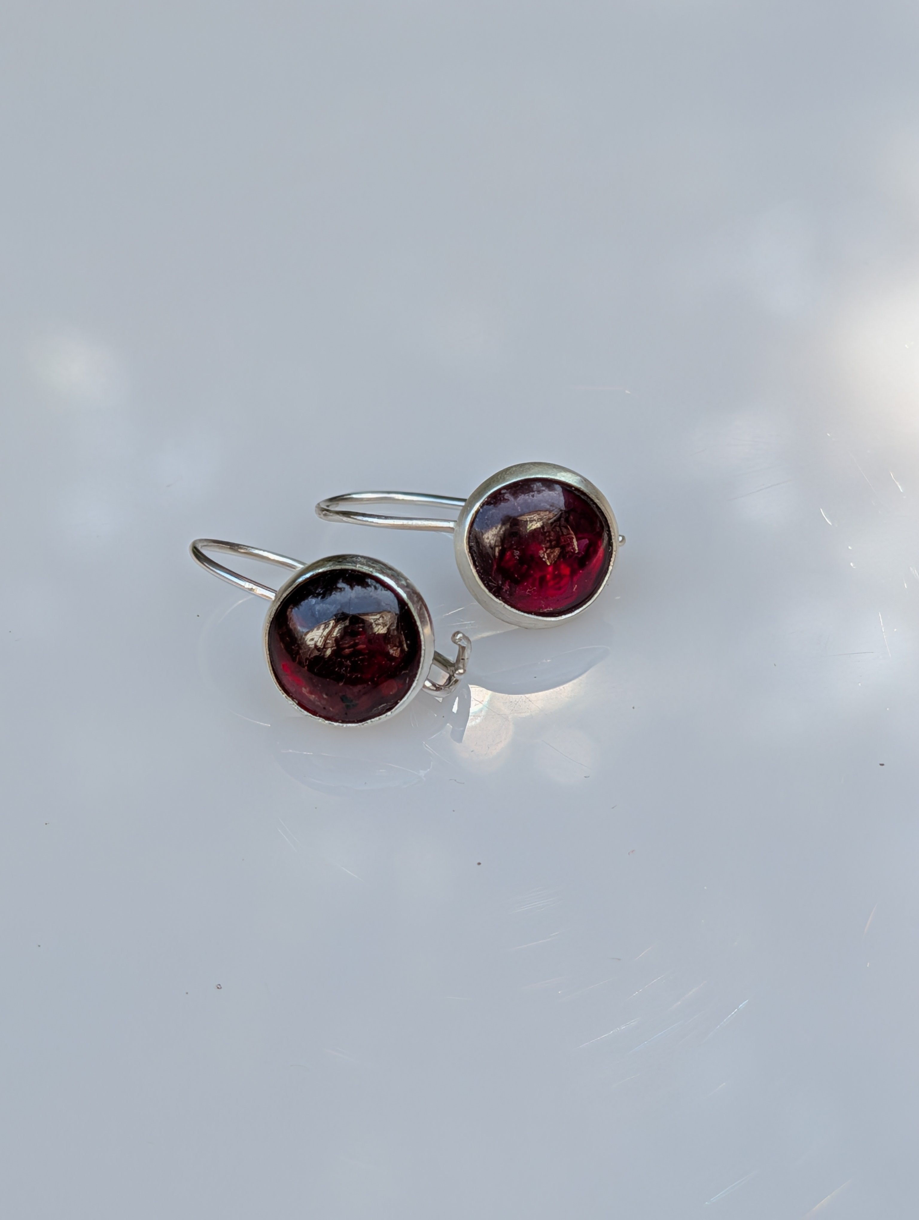 Pomegranate Kiss – Asymmetric Garnet Earrings