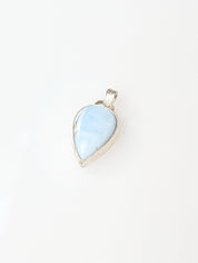 Moon Line Pendant | Pear-Shaped Blue Opal in Sterling Silver