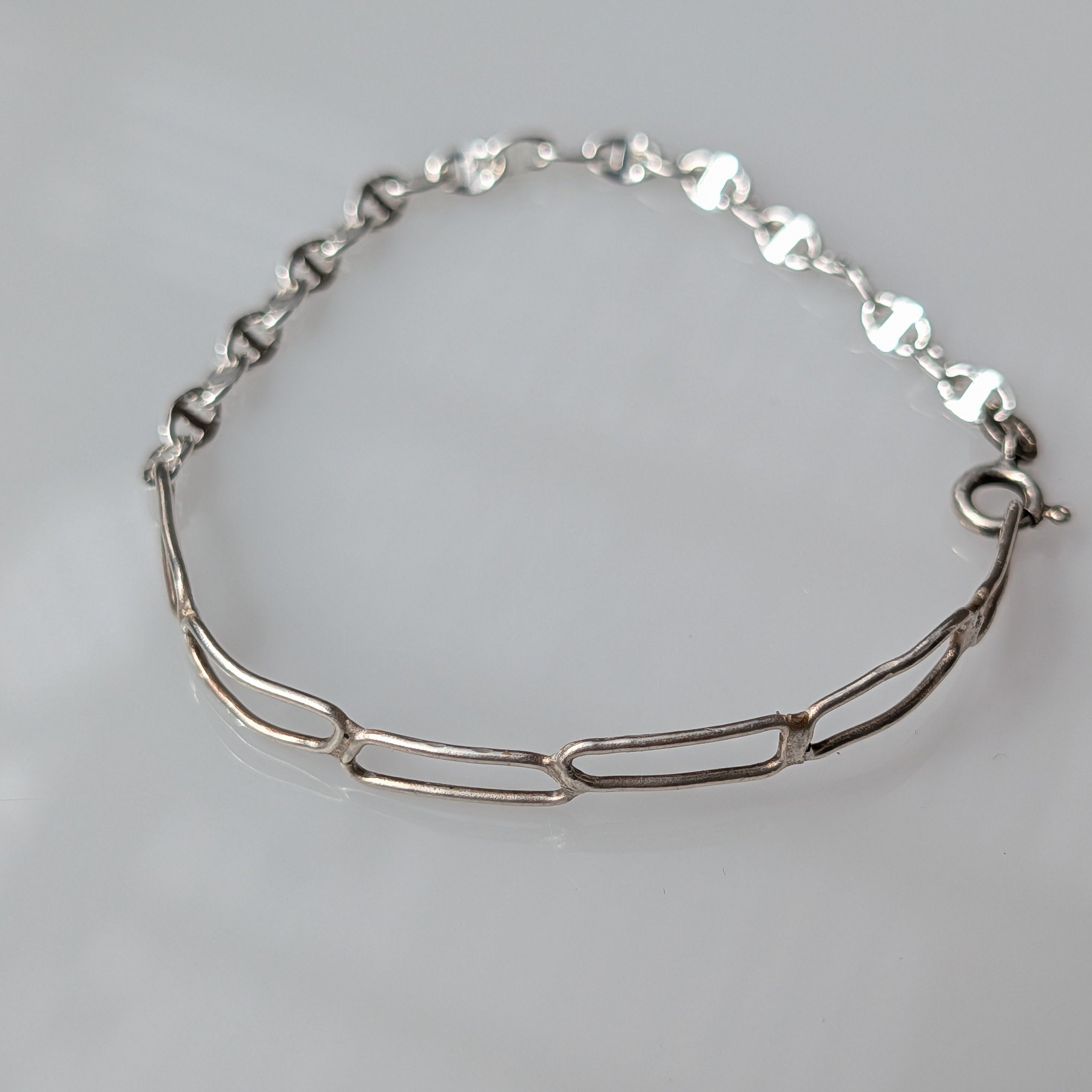 Linked Silver Bracelet – Sterling Silver Chain Link Bracelet, Everyday Jewelry