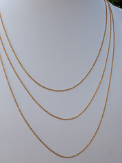 Sample Sale: Gold Layered Necklace – 3 Strand Waterproof Stainless Steel Chain Necklace