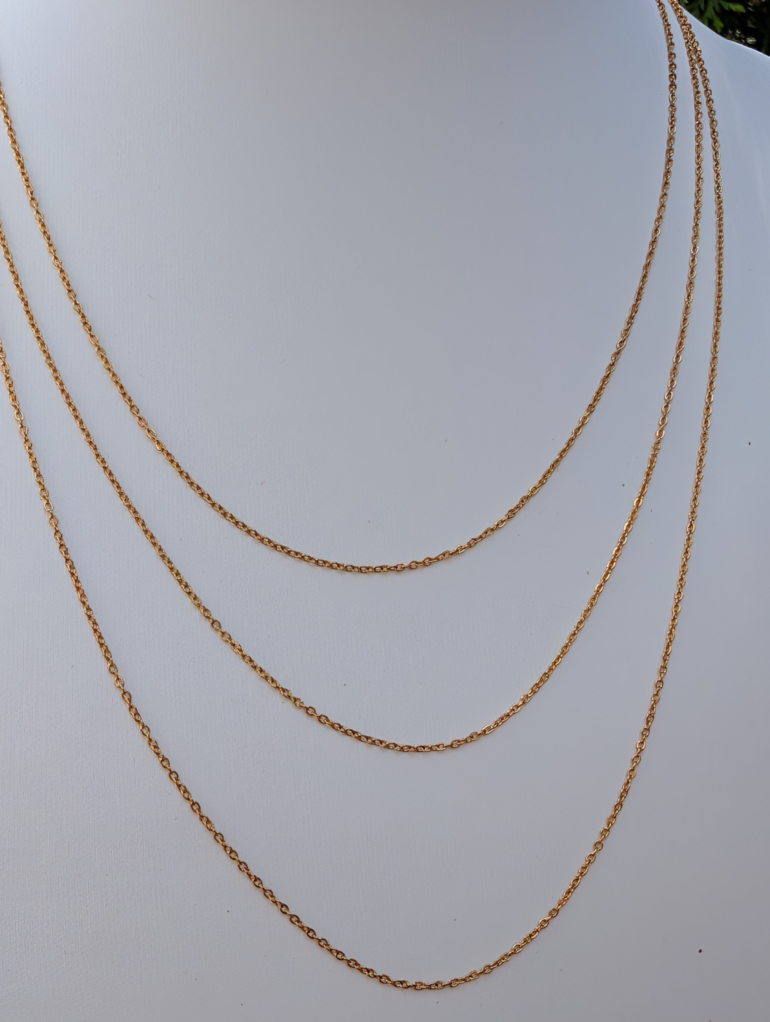Sample Sale: Gold Layered Necklace – 3 Strand Waterproof Stainless Steel Chain Necklace