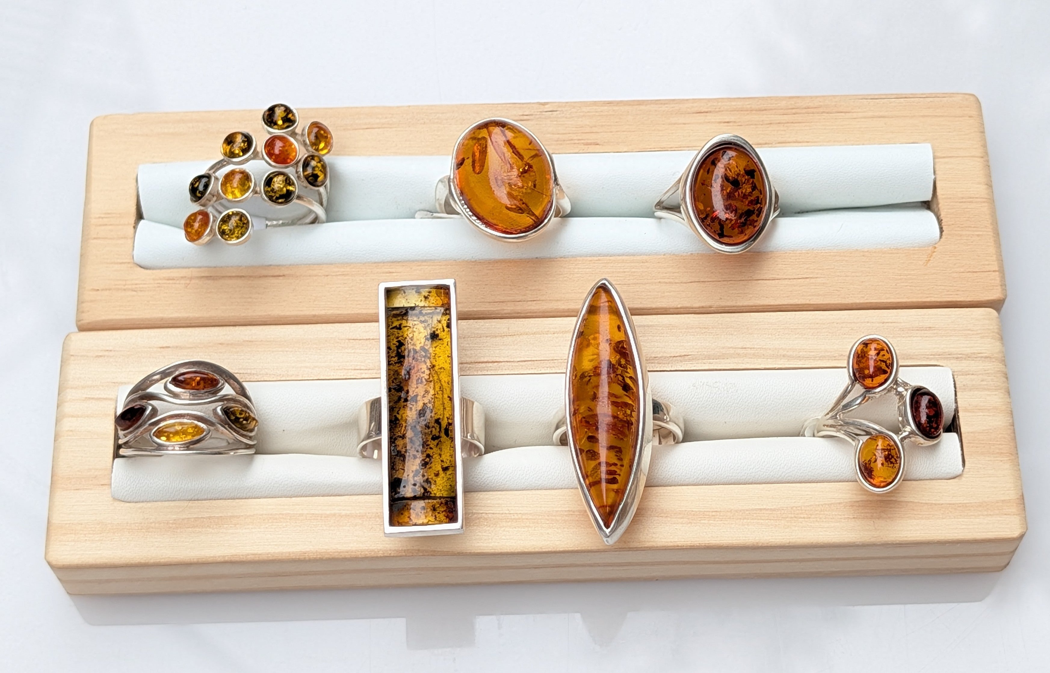 Forest Light Ring | Silver Baltic Amber Ring | Tears of the Sun Collection