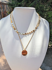 Sample Sale: Silver Sequin Disc Layered Necklace – Stainless Steel Pendant Necklace