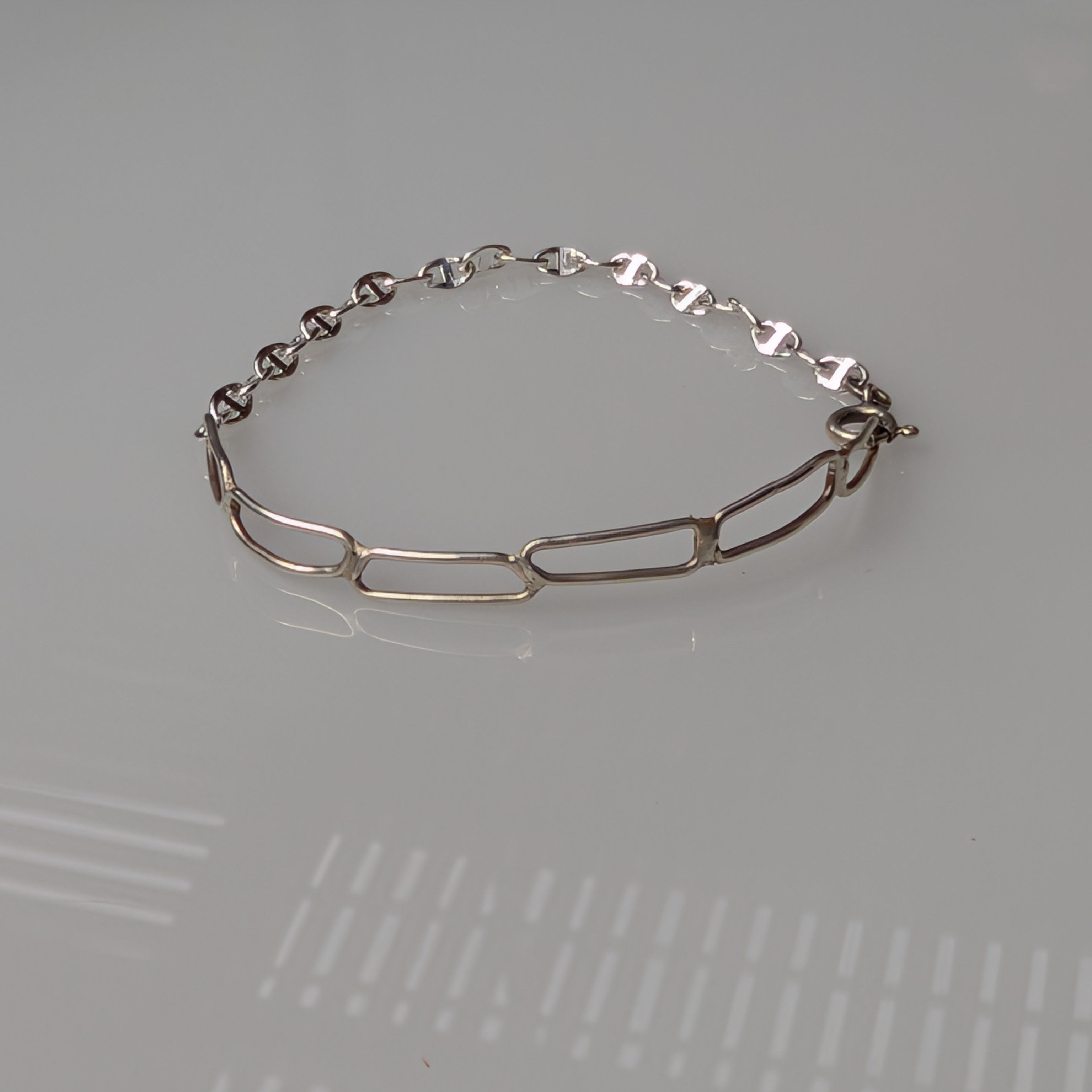 Linked Silver Bracelet – Sterling Silver Chain Link Bracelet, Everyday Jewelry