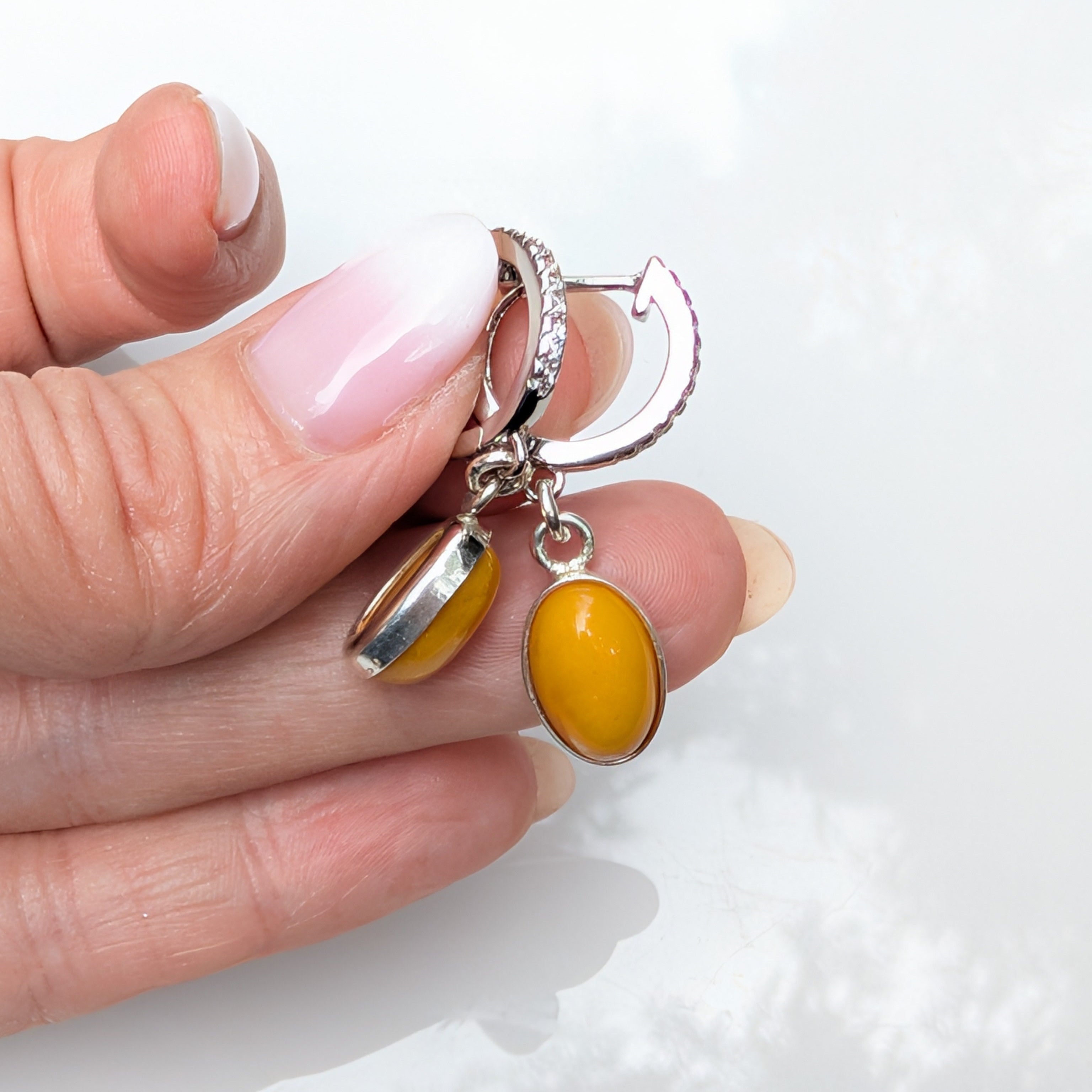 Honeylight Earrings | Sterling Silver Baltic Amber | Tears of the Sun