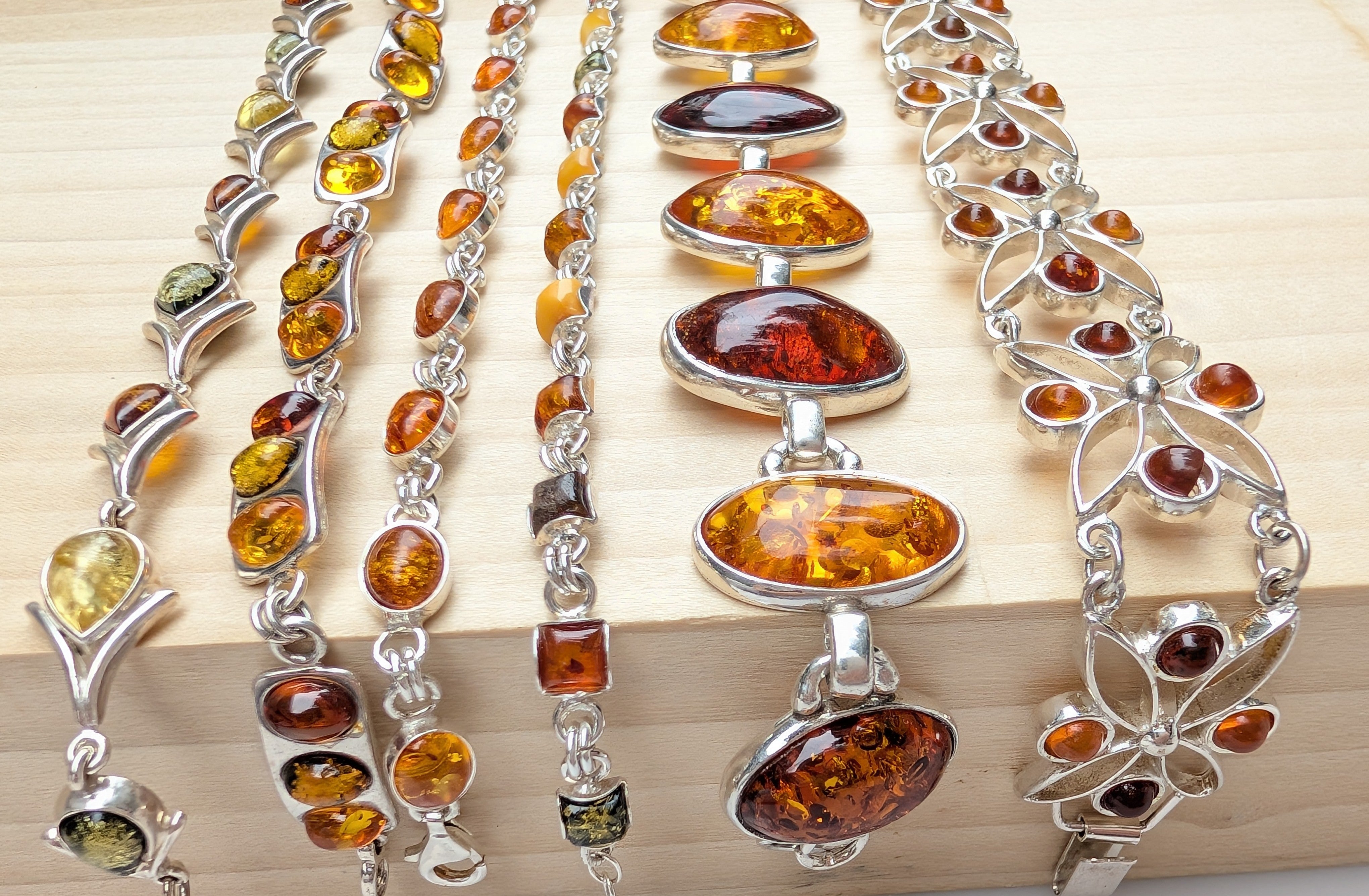Solar Garden Bracelet | Sterling Silver Baltic Amber Bracelet | Tears of the Sun