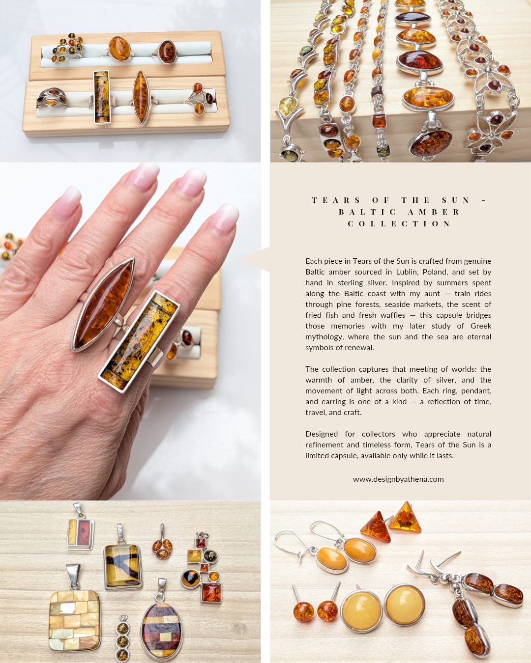 Solar Cascade Earrings | Sterling Silver Baltic Amber | Tears of the Sun