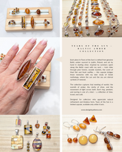 Solar Cascade Earrings | Sterling Silver Baltic Amber | Tears of the Sun