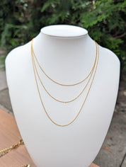 Sample Sale: Gold Layered Necklace – 3 Strand Waterproof Stainless Steel Chain Necklace