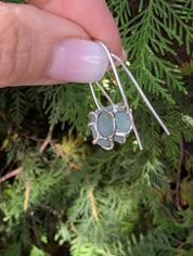 Tidal Grace Earrings – Aquamarine Beryl, Sterling Silver | Pair B