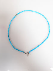 Turquoise Current Necklace – 4mm Turquoise & Sterling Silver