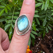 Tidal Rift — Labradorite Ring in Sterling Silver