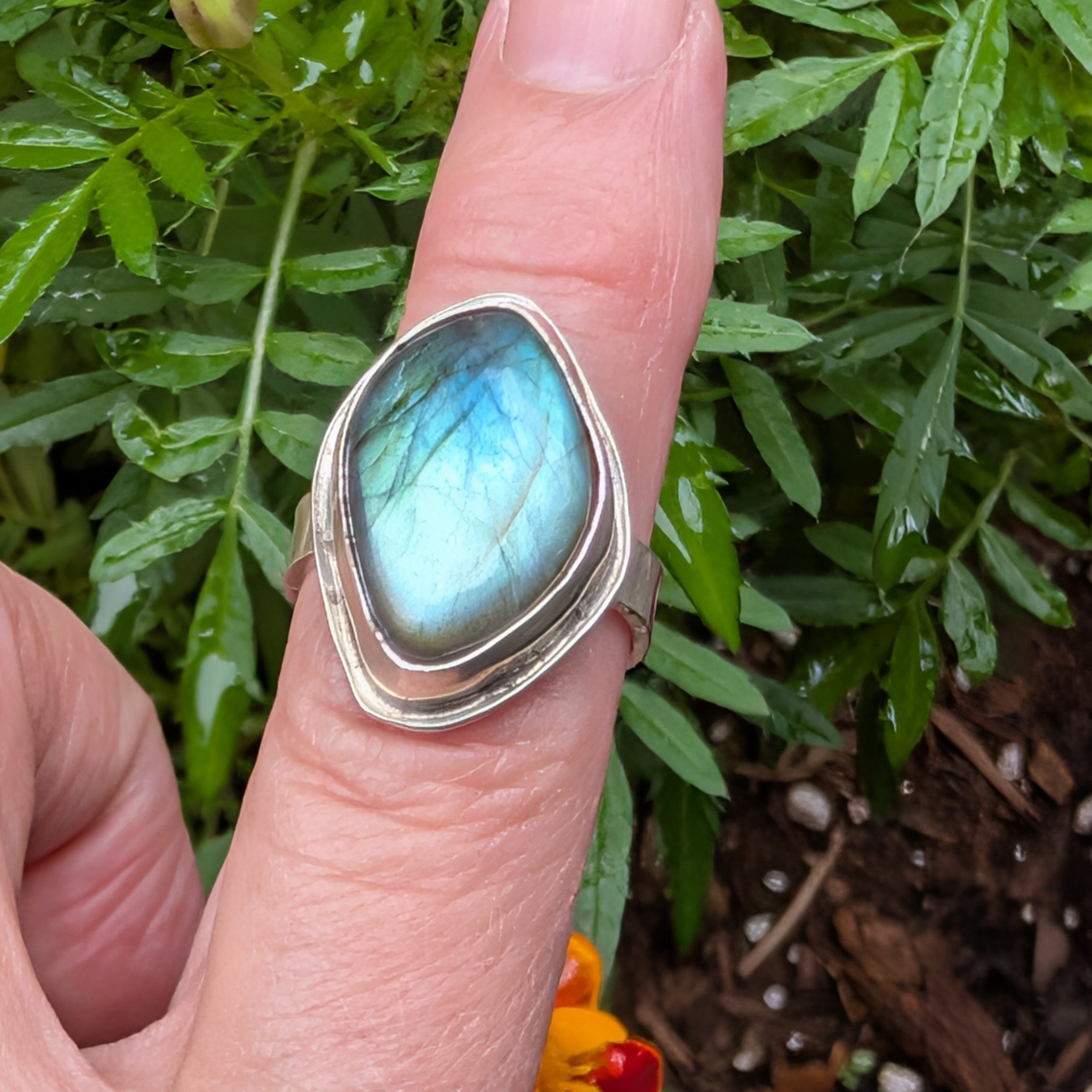 Tidal Rift — Labradorite Ring in Sterling Silver