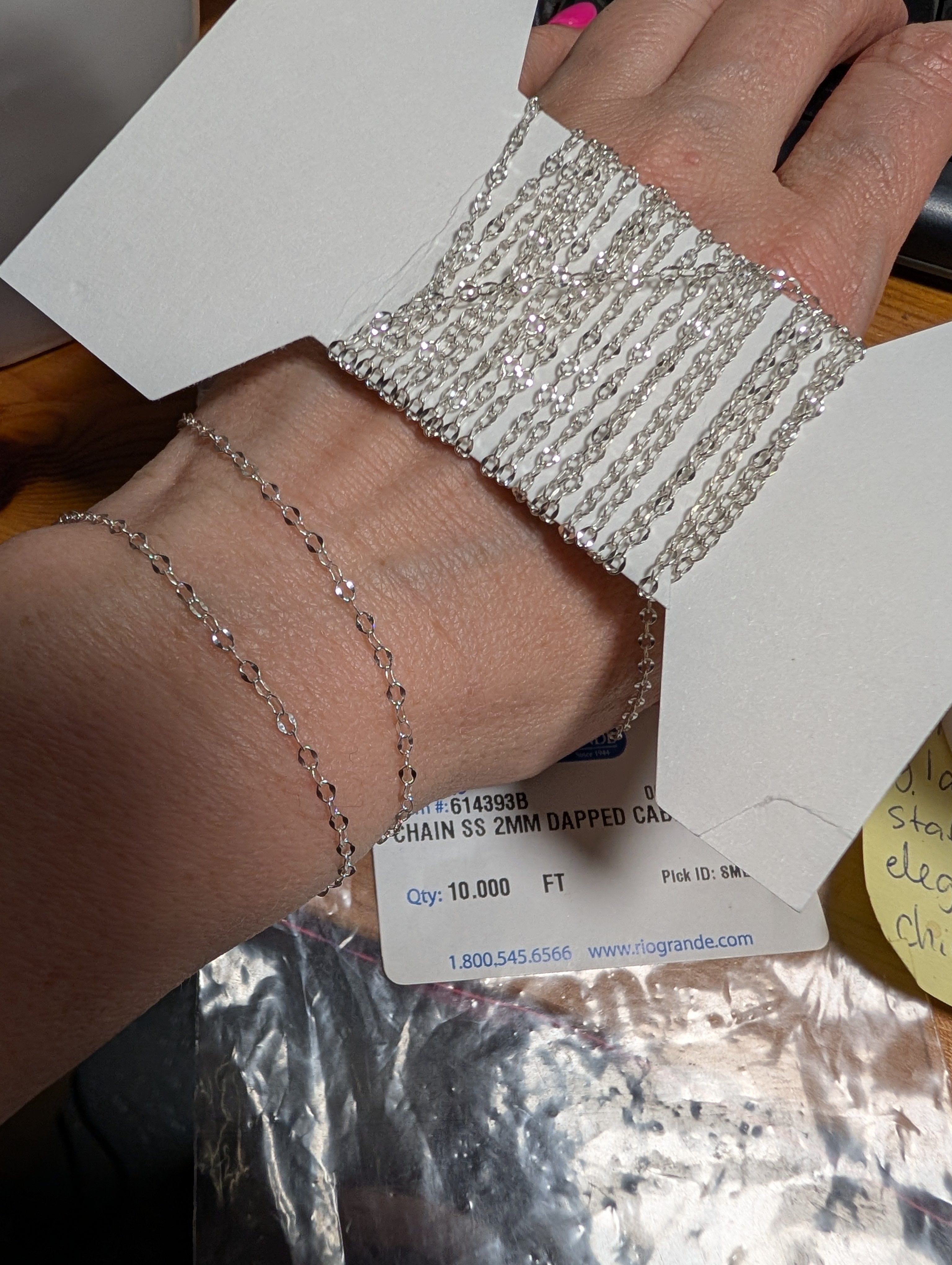 Sterling Silver 2mm Dapped Flat Oval Cable Chain, By the Foot