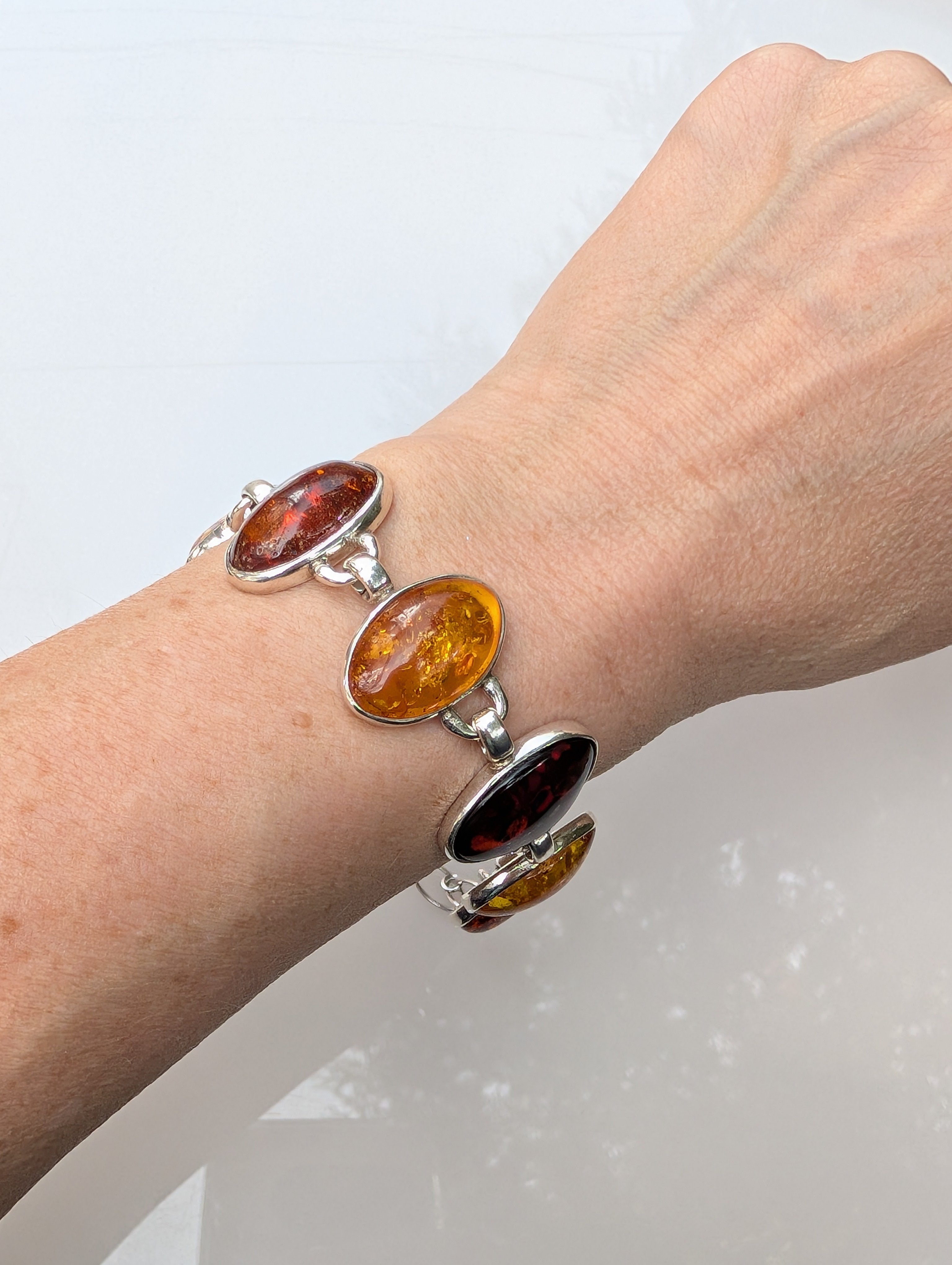 Helia’s Tears Bracelet | Sterling Silver Baltic Amber Bracelet | Tears of the Sun