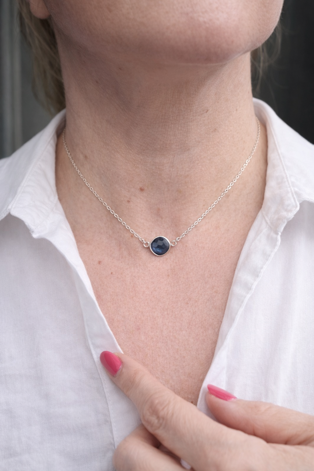 Deep Water — Sterling Silver Kyanite Necklace | Bezel Set Blue Kyanite Pendant